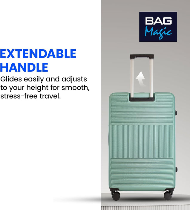 Bordlite 28" Large Suitcase – ABS Hardshell Front Opening Lightweight Luggage with 8x Spinner Wheels, Combo Lock, Telescopic Handle