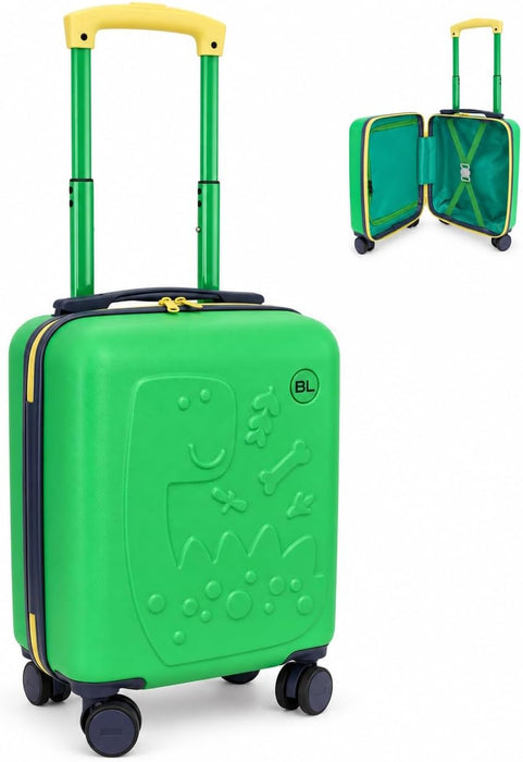 Bordlite Kids Suitcase 40x30x20cm Cabin Luggage - Underseat Travel Case with 360° Spinner Wheels