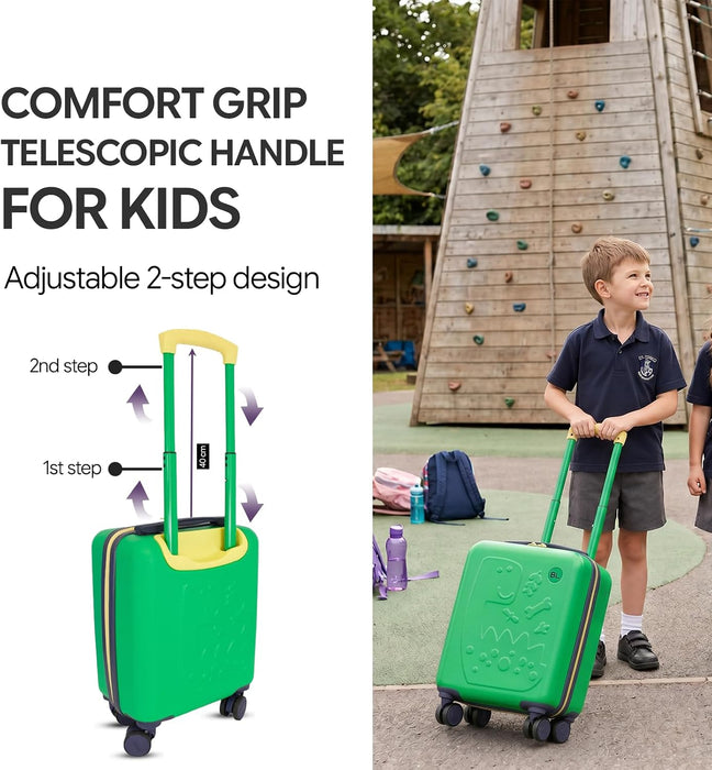 Bordlite Kids Suitcase 40x30x20cm Cabin Luggage - Underseat Travel Case with 360° Spinner Wheels