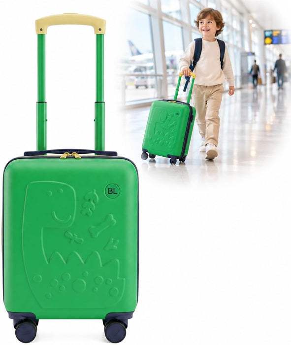 Bordlite Kids Suitcase 40x30x20cm Cabin Luggage - Underseat Travel Case with 360° Spinner Wheels