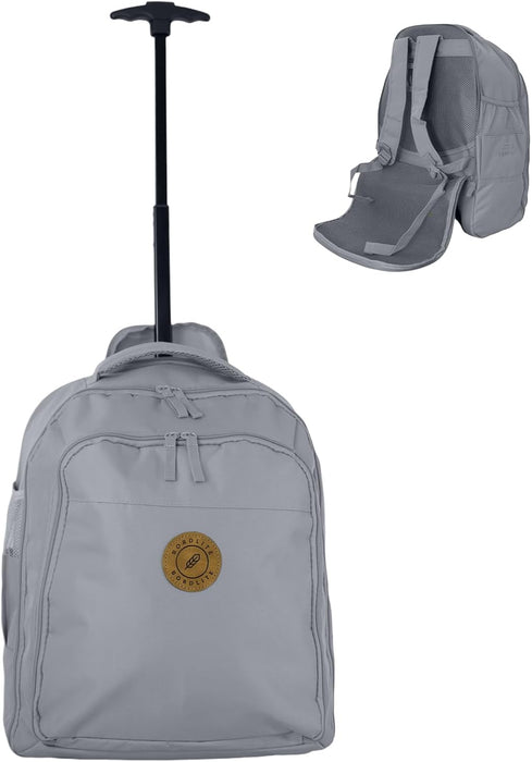 Bordlite EasyJet Cabin Approved Wheeled Backpack 45x36x20cm – 2 in 1 Lightweight Trolley Bag & Rucksack on Wheels (1.53kg, 36L) Underseat Hand Luggage for Travel, Business, Weekend Trips