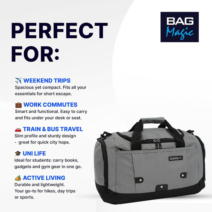 Duffle Gym Bags with Shoulder Strap – Lightweight Carry On Cabin Luggage, Weekend & Overnight Bag for Men & Women