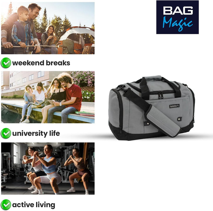 Duffle Gym Bags with Shoulder Strap – Lightweight Carry On Cabin Luggage, Weekend & Overnight Bag for Men & Women