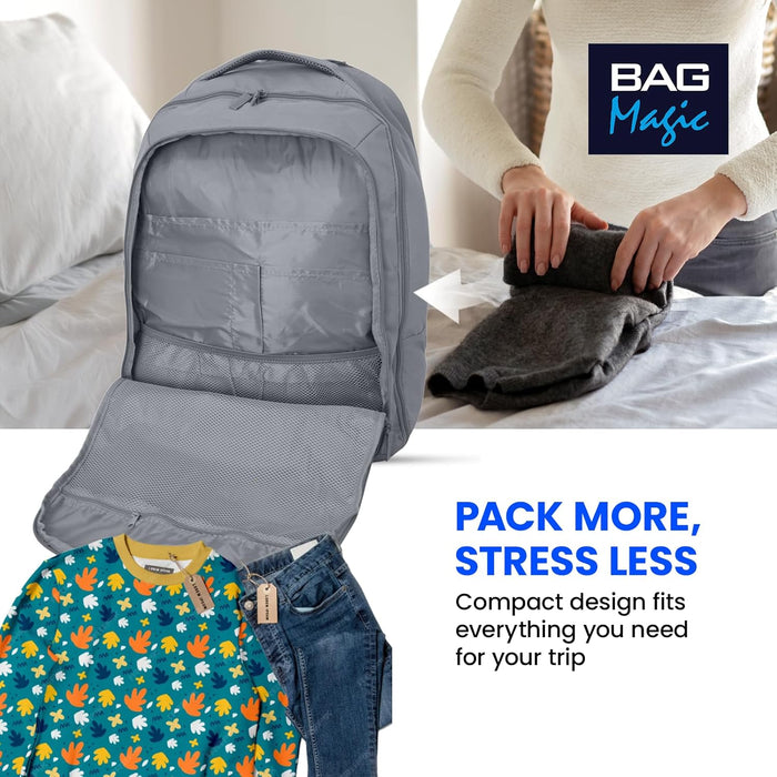 Bordlite EasyJet Cabin Approved Wheeled Backpack 45x36x20cm – 2 in 1 Lightweight Trolley Bag & Rucksack on Wheels (1.53kg, 36L) Underseat Hand Luggage for Travel, Business, Weekend Trips