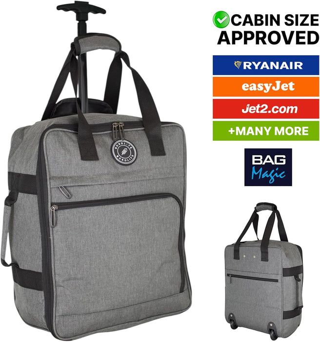 EasyJet Underseat Cabin Bag 45x36x20cm – Twill Wheeled Travel Holdall with Trolley Handle – Lightweight Soft Shell Carry On Luggage – Fits EasyJet Free Bag Allowance