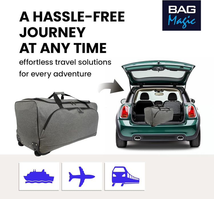 Bordlite Wheeled Holdall Travel Bag – Lightweight 2-Wheel Luggage with Extendable Handle