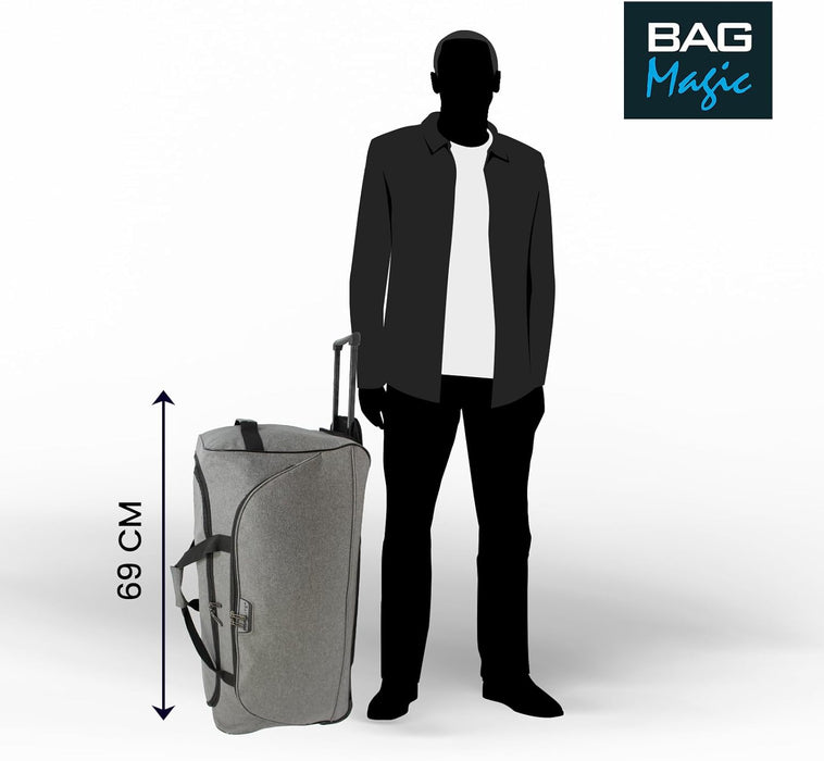 Bordlite Wheeled Holdall Travel Bag – Lightweight 2-Wheel Luggage with Extendable Handle