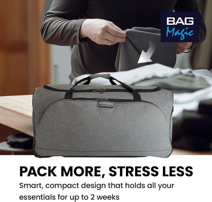 Bordlite Wheeled Holdall Travel Bag – Lightweight 2-Wheel Luggage with Extendable Handle