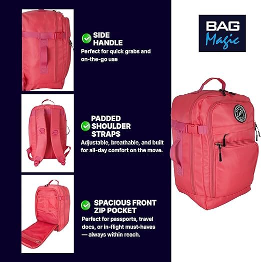 Bordlite Ryanair Cabin Bag 40x25x20cm Underseat Backpack – Airline Approved