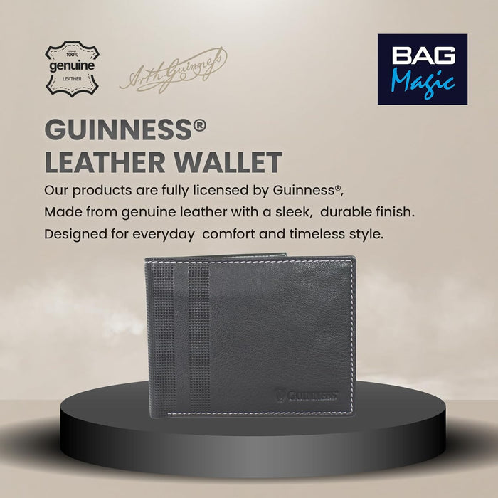 Guinness® Men’s Leather Wallet – RFID Blocking Bifold with Zipped Coin Pocket, 6 Card Slots & Note Compartments – Official Licensed Merchandise