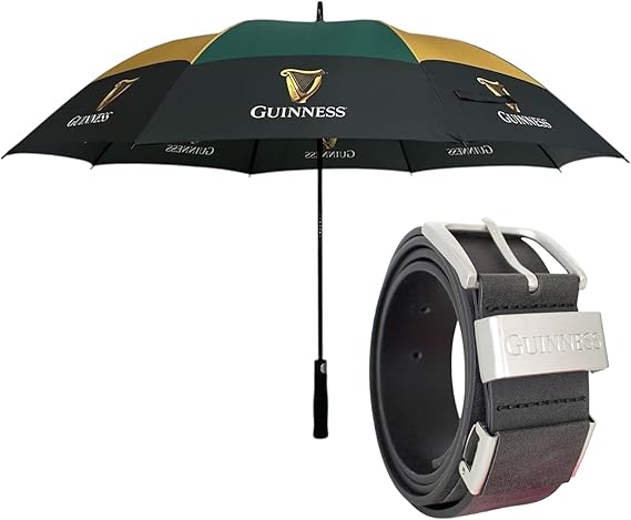 Guinness Official Golf Umbrella – 30-Inch Large Canopy, Auto-Open, 8 Reinforced Ribs, Windproof & Waterproof Stick Umbrella – Premium Logo Design for Fans & Gifts