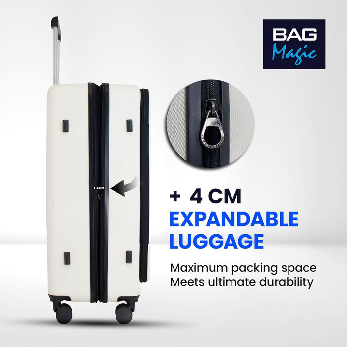 Bordlite 28" Large Suitcase – ABS Hardshell Front Opening Lightweight Luggage with 8x Spinner Wheels, Combo Lock, Telescopic Handle