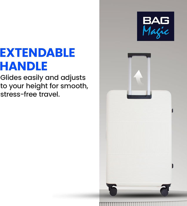 Bordlite 28" Large Suitcase – ABS Hardshell Front Opening Lightweight Luggage with 8x Spinner Wheels, Combo Lock, Telescopic Handle