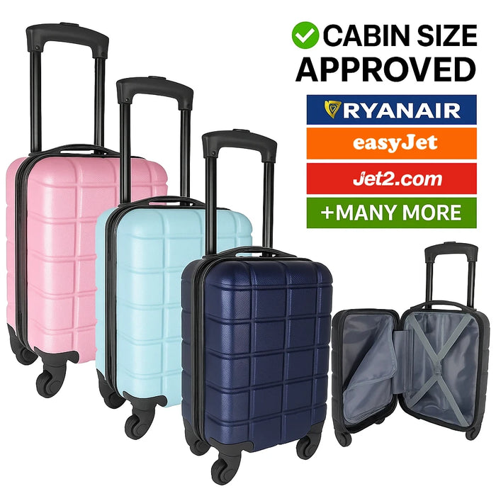 RyanAir 40x25x20cm Cabin Suitcase, Carry on Approved Underseat ABS Hard Luggage