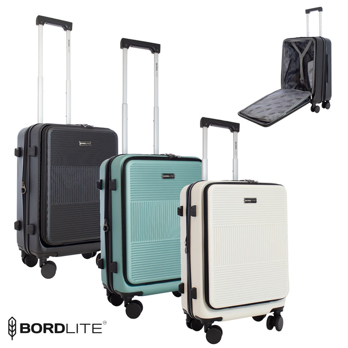 Bordlite 28" Large Suitcase – ABS Hardshell Front Opening Lightweight Luggage with 8x Spinner Wheels, Combo Lock, Telescopic Handle