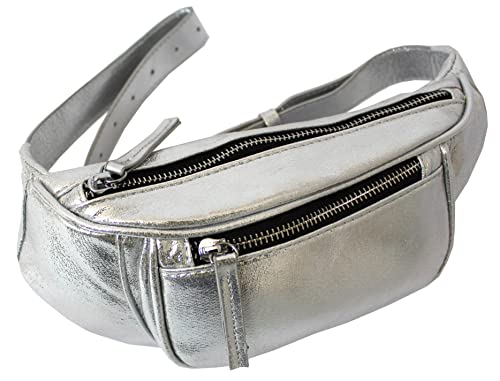 Nicole Brown Metallic Bum Bag - Silver