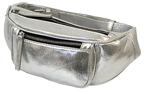 Nicole Brown Metallic Bum Bag - Silver