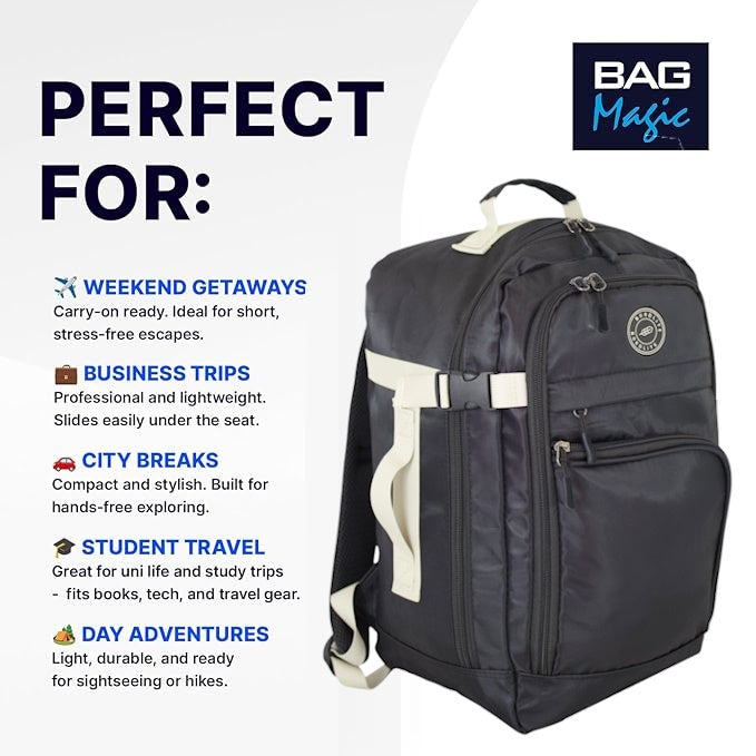 Bordlite Ryanair Cabin Bag 40x25x20cm Underseat Backpack – Airline Approved