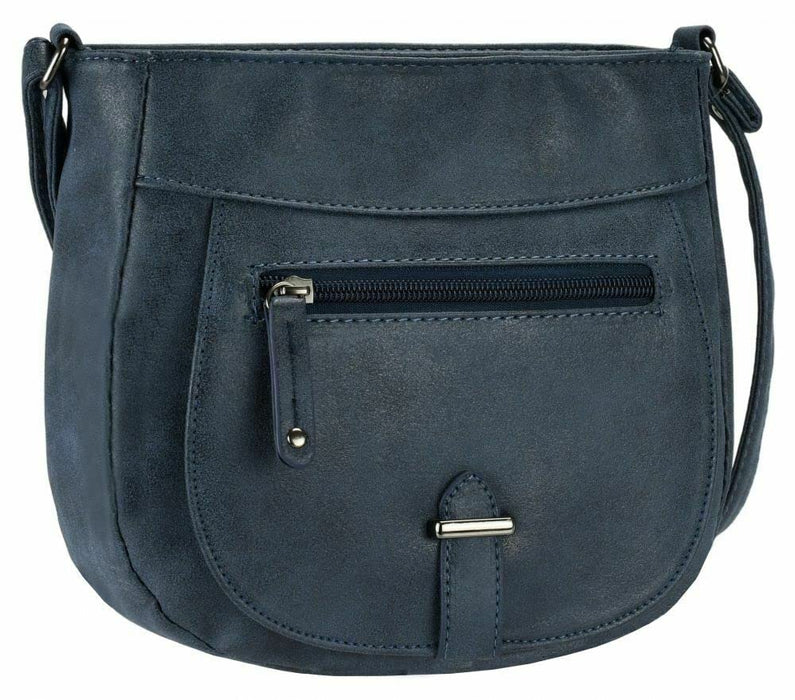 Nicole Brown Faux Leather Crossbody Handbag for Woman, Small - Black, Coffee, Grey, Navy