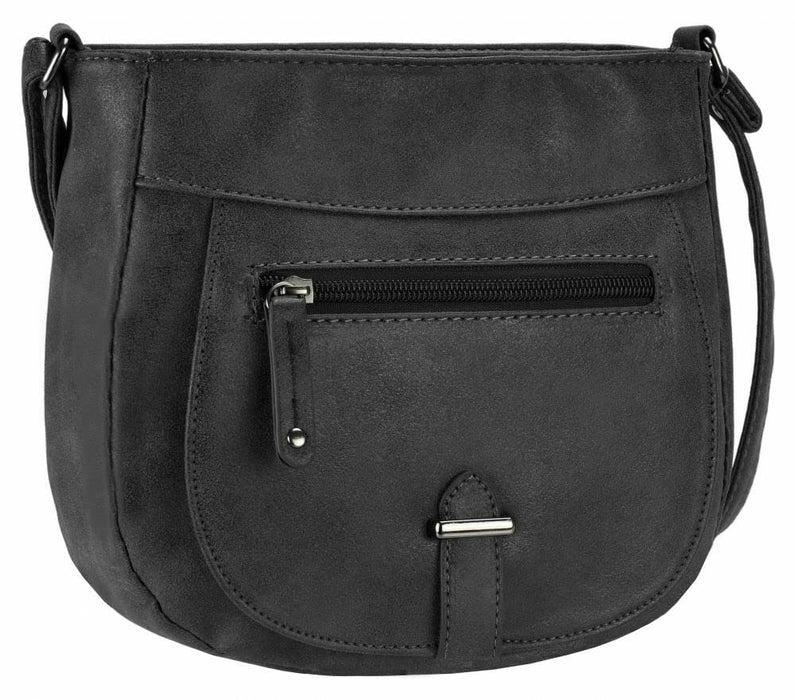 Nicole Brown Faux Leather Crossbody Handbag for Woman, Small - Black, Coffee, Grey, Navy