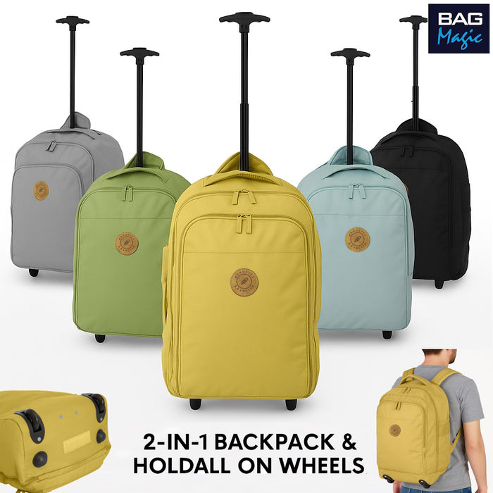 Cabin Approved Wheeled Backpack 50x38x25cm – 2-in-1 Lightweight Trolley Bag & Rucksack on Wheels