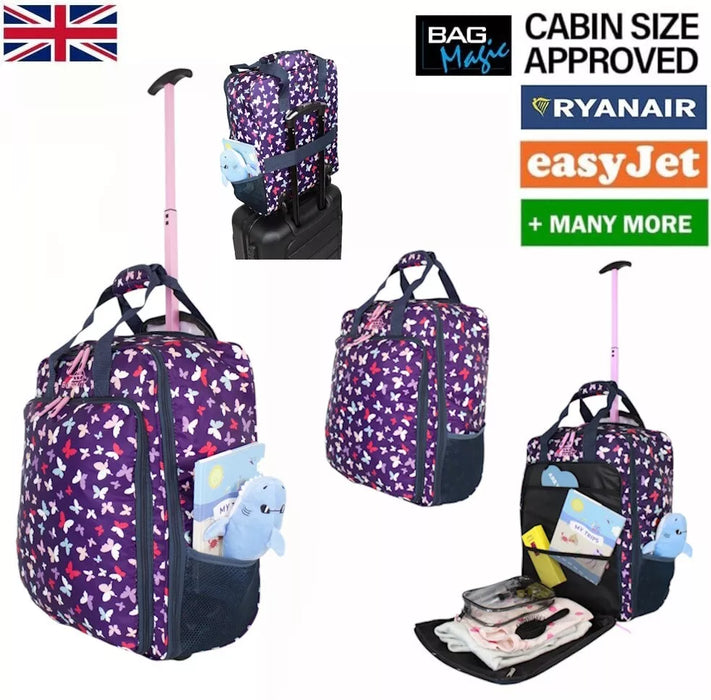 Bordlite Ryanair/EasyJet Kids Cabin Approved Wheeled Holdall Travel Bags With Extendable Handle, Multi-Pocket