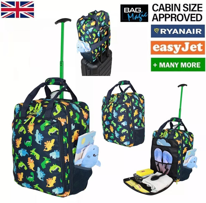 Bordlite Ryanair/EasyJet Kids Cabin Approved Wheeled Holdall Travel Bags With Extendable Handle, Multi-Pocket