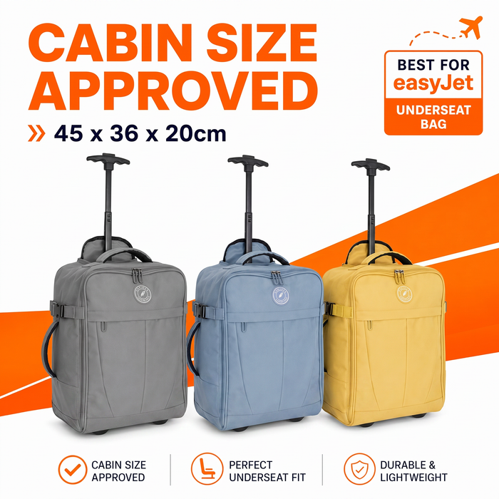 Bordlite 32L EasyJet Cabin Bag 45x36x20cm, Underseat Wheeled Travel Bag with Telescopic Handle
