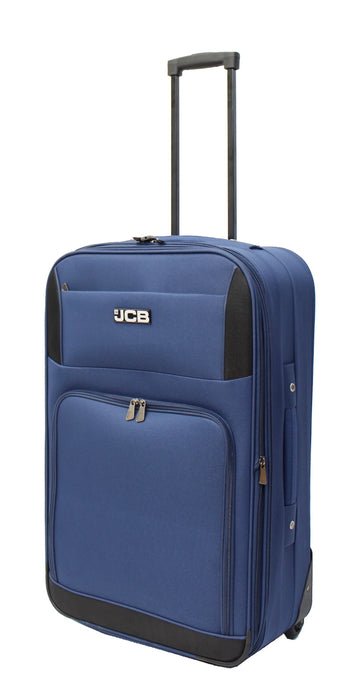 JCB Navy Lightweight Soft Sided Suitcase - 2-Wheeled with Combination Lock