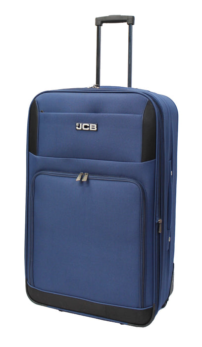 JCB Navy Lightweight Soft Sided Suitcase - 2-Wheeled with Combination Lock