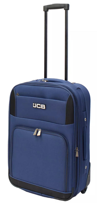 JCB Navy Lightweight Soft Sided Suitcase - 2-Wheeled with Combination Lock
