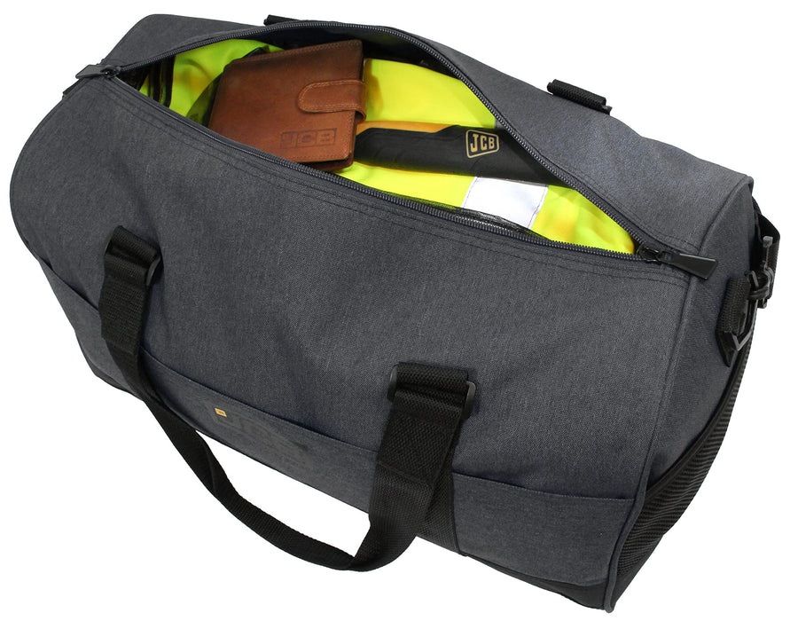 JCB Men's Large Holdall Bag + 6 External Pockets, 35L - Grey, Navy