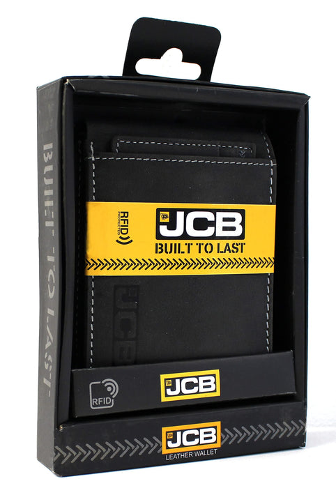 JCB Genuine Leather Mens Wallet, Bi Fold Wallets + Gift Box - Black, Tan