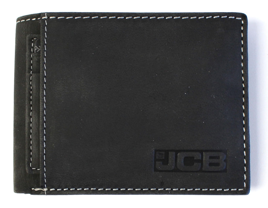 JCB Genuine Leather Mens Wallet, Bi Fold Wallets + Gift Box - Black, Tan