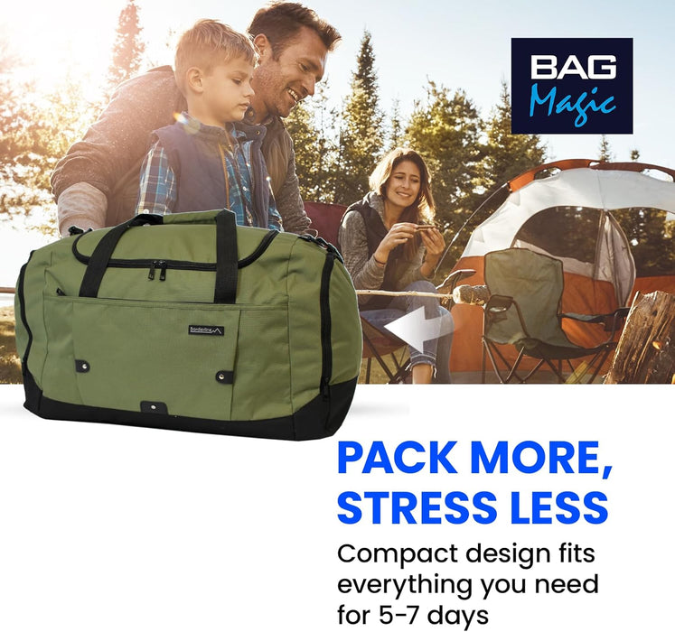 Duffle Gym Bags with Shoulder Strap – Lightweight Carry On Cabin Luggage, Weekend & Overnight Bag for Men & Women