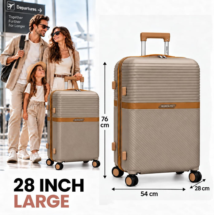 Bordlite Polypropylene Hard Shell Suitcase with Double Spinner Wheels, Combination Lock and Telescopic Handle