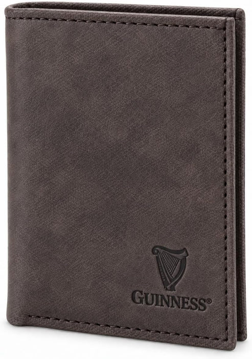 Guinness Men’s Genuine Leather & Canvas Wallet – Official Merchandise with RFID Protection, Card Slots, Coin Pocket, Note Compartments & Removable Card Holder – Beige/Brown