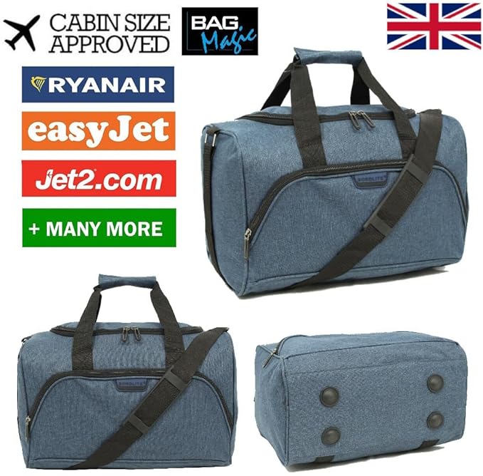 Bordlite Small Travel Holdalls, Ryanair Cabin Approved Hand Luggage Size Duffle Bags-Navy