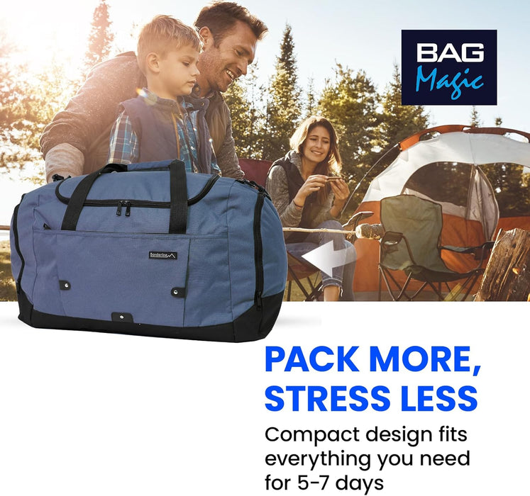 Duffle Gym Bags with Shoulder Strap – Lightweight Carry On Cabin Luggage, Weekend & Overnight Bag for Men & Women