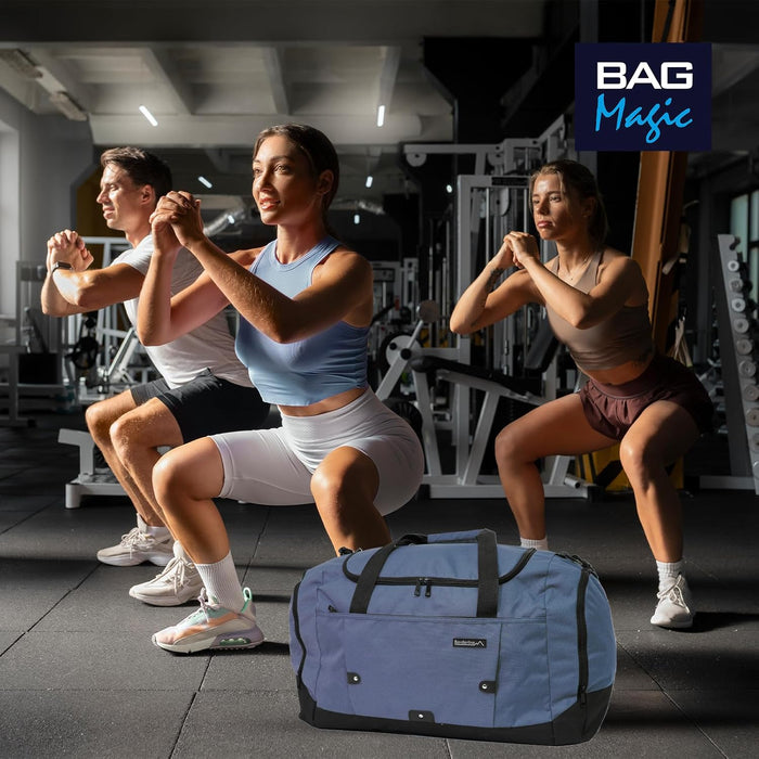 Duffle Gym Bags with Shoulder Strap – Lightweight Carry On Cabin Luggage, Weekend & Overnight Bag for Men & Women