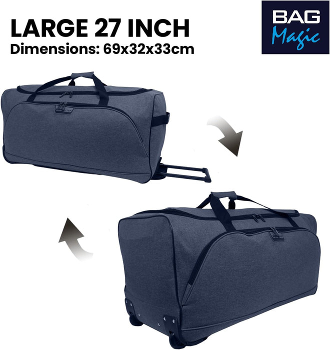 Bordlite Wheeled Holdall Travel Bag – Lightweight 2-Wheel Luggage with Extendable Handle