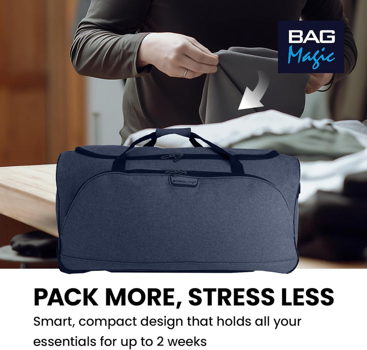 Bordlite Wheeled Holdall Travel Bag – Lightweight 2-Wheel Luggage with Extendable Handle