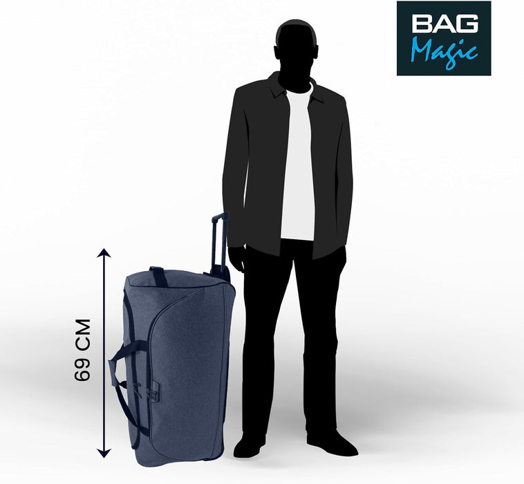 Bordlite Wheeled Holdall Travel Bag – Lightweight 2-Wheel Luggage with Extendable Handle