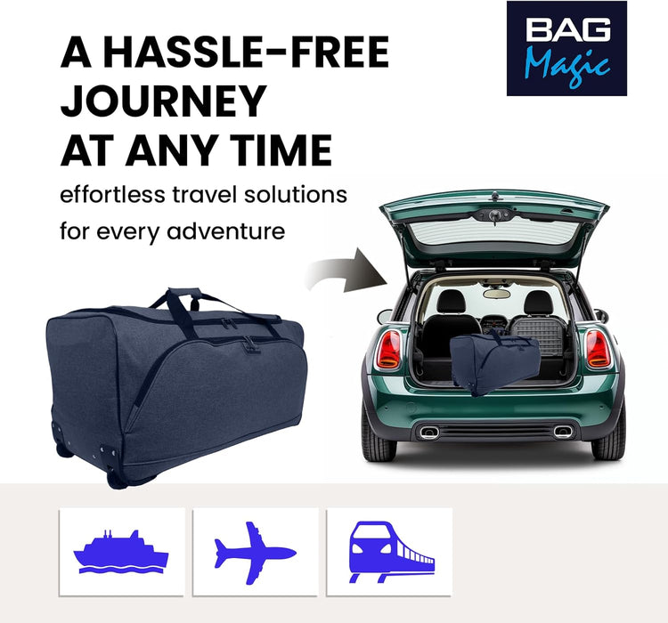 Bordlite Wheeled Holdall Travel Bag – Lightweight 2-Wheel Luggage with Extendable Handle