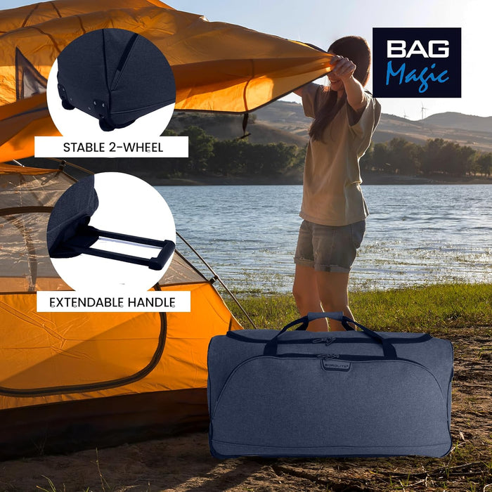 Bordlite Wheeled Holdall Travel Bag – Lightweight 2-Wheel Luggage with Extendable Handle