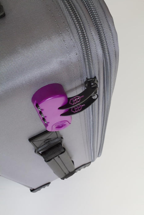 Bordlite Lightweight Dark Grey/ Purple 4-Wheel Soft Cabin Luggage Easy Roll Suitcase Of Size 29, 25 & 20 Inch