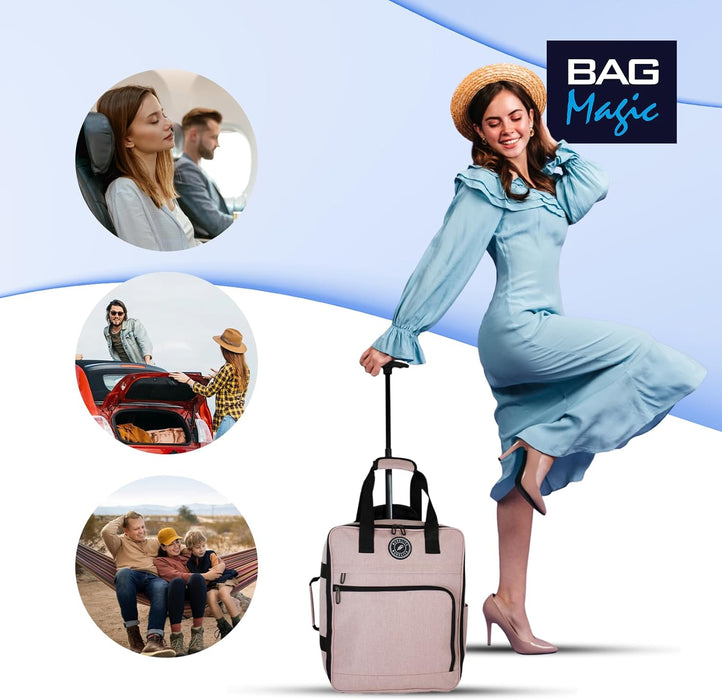EasyJet Underseat Cabin Bag 45x36x20cm – Lightweight Twill Wheeled Travel Holdall with Trolley Handle