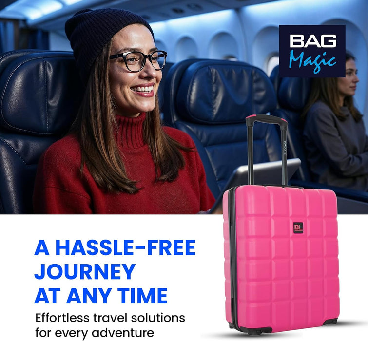 Lightweight ABS Cabin Suitcase – 30+ Airline Overhead Compatible (47x36x20cm) – Spinner Wheels + Combination Lock