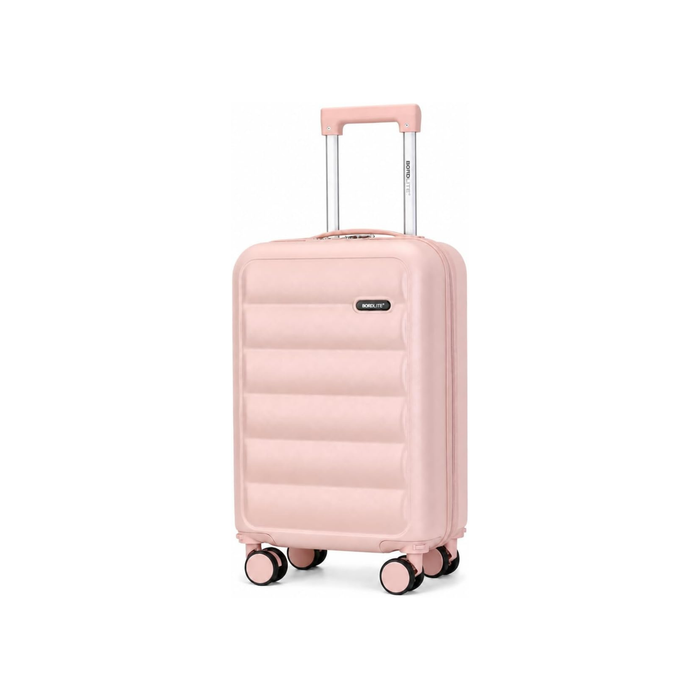 Bordlite Overhead Cabin Suitcase 55x34x21cm – Lightweight 2.27kg ABS Hard Shell Carry On Hand Luggage, 4 Double Spinner Wheels, Combination Lock & Trolley Handle