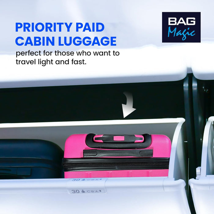 Lightweight ABS Cabin Suitcase – 30+ Airline Overhead Compatible (47x36x20cm) – Spinner Wheels + Combination Lock